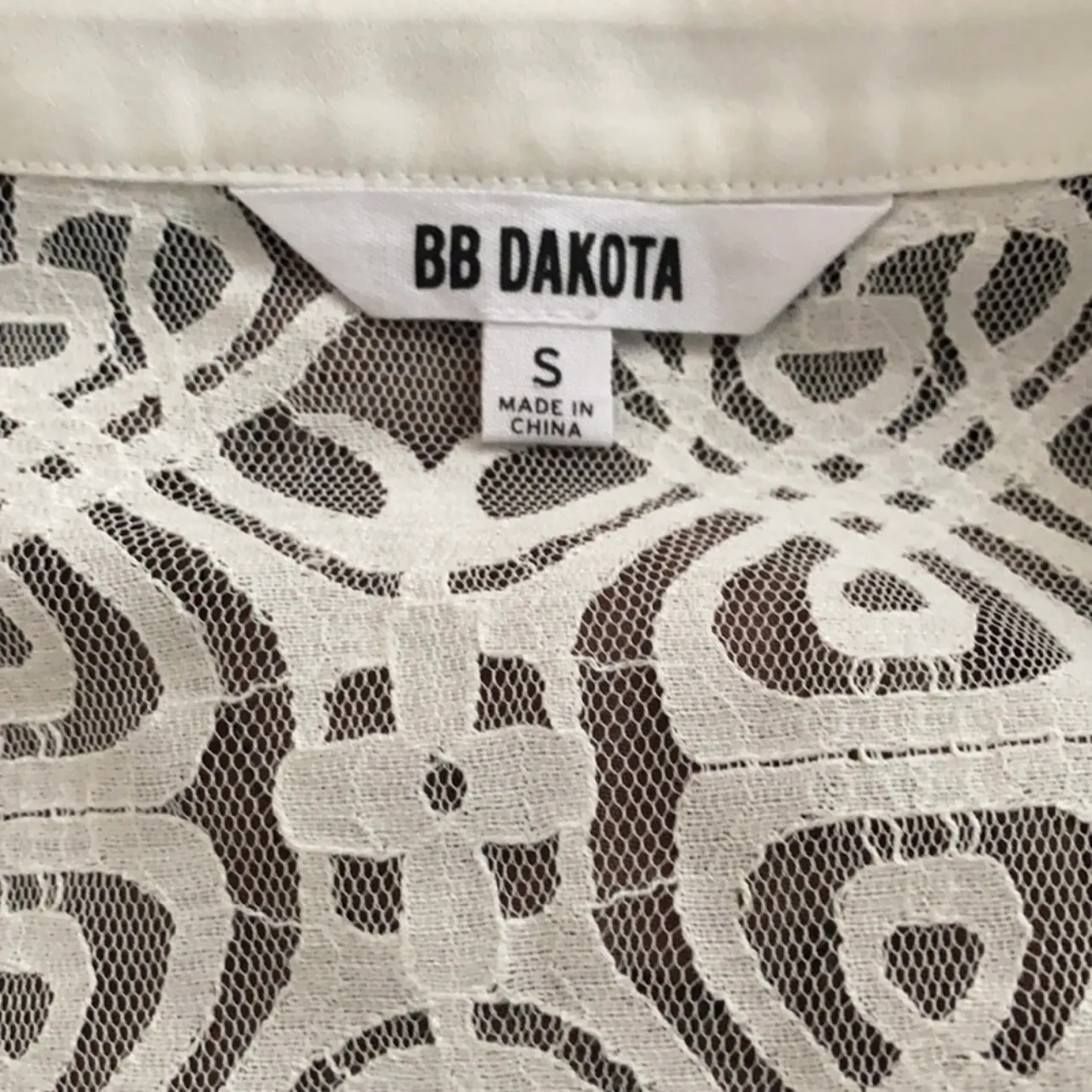 BB Dakota Sleeveless White Sheer Lace Tunic Dress Size Small - Image 4