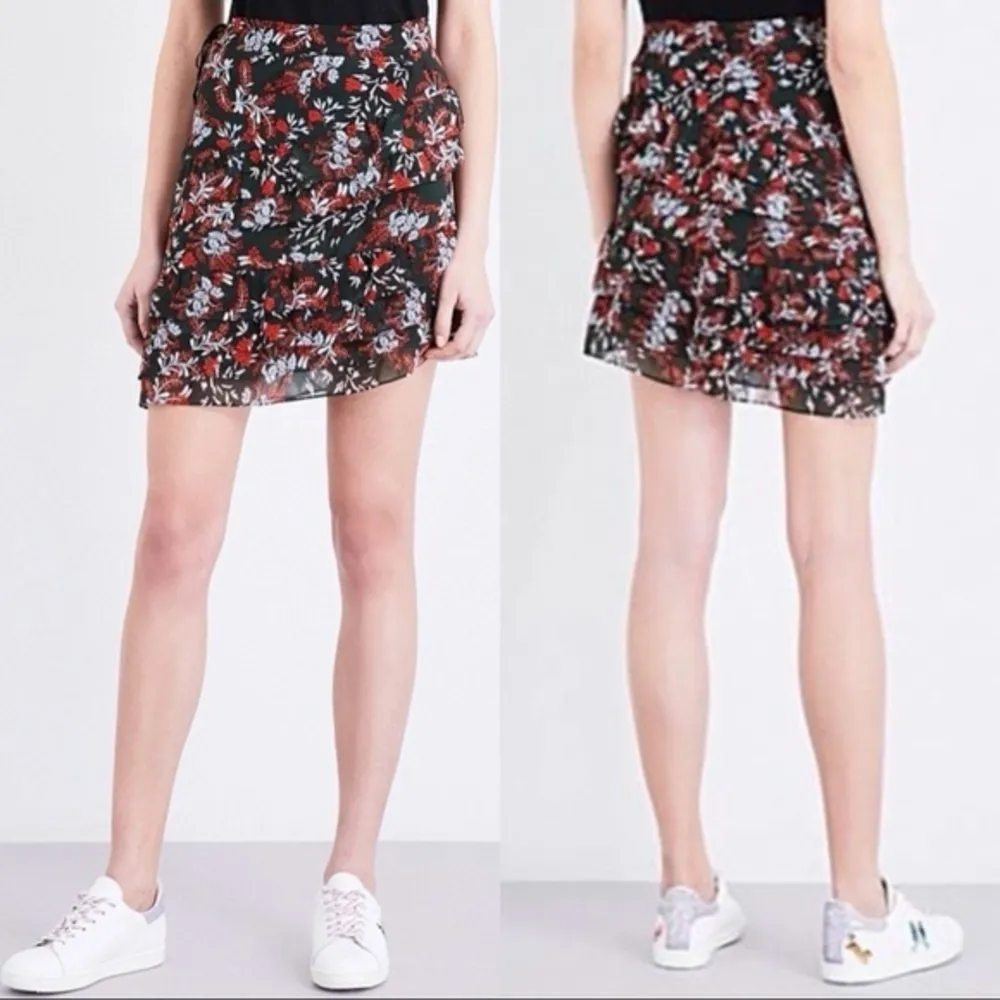 Maje Jerkita Floral-Print Crepe Mini Skirt in Imprime - Image 2