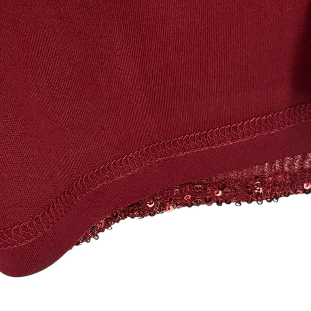 Chic Soul Red Sequin Long Sleeve Party Cocktail Shift Dress Plus Size 1X Holiday - Image 8