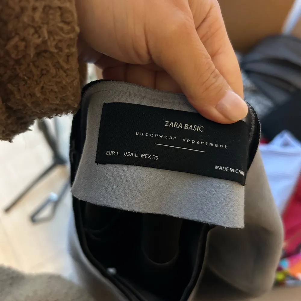 Zara Baby Blue Faux Suede Snap Front Jacket - Image 5