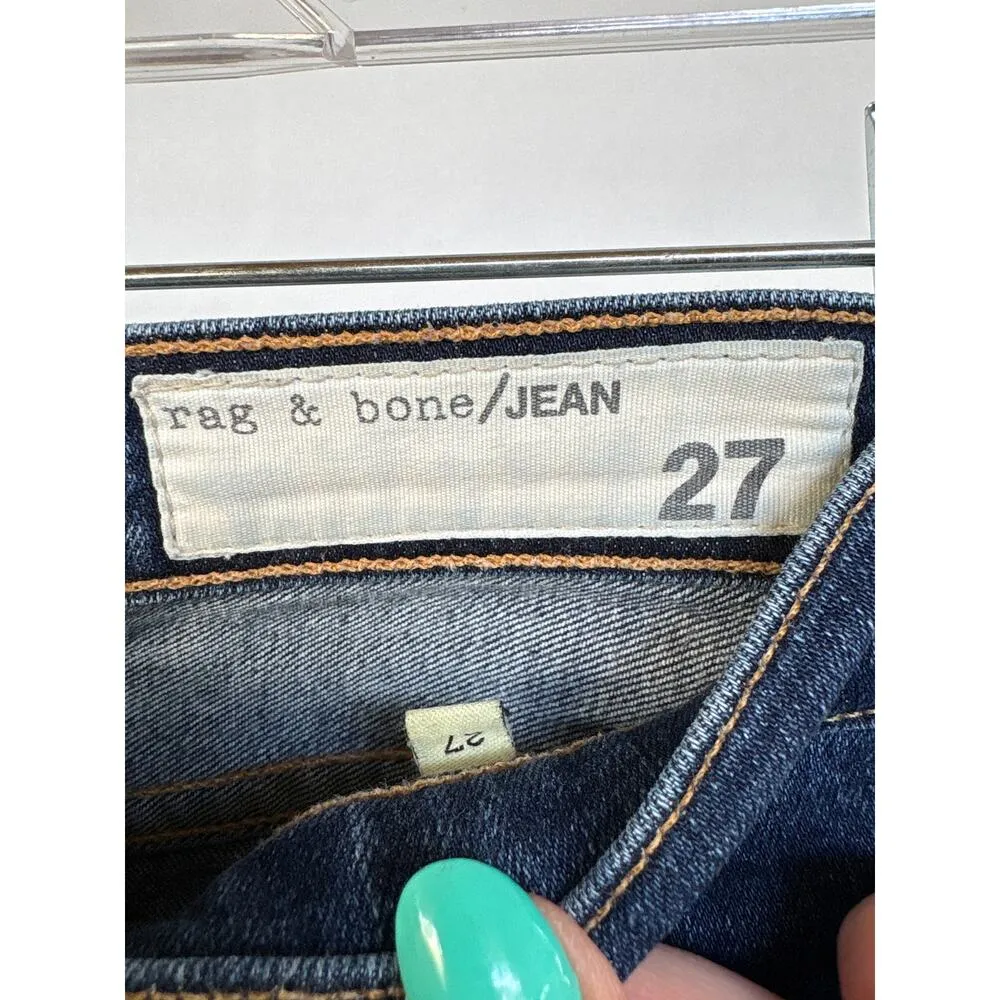 Rag & Bone Nina High Rise Skinny Dark Wash Blue Heritage Ankle Jeans Size 27 - Image 9