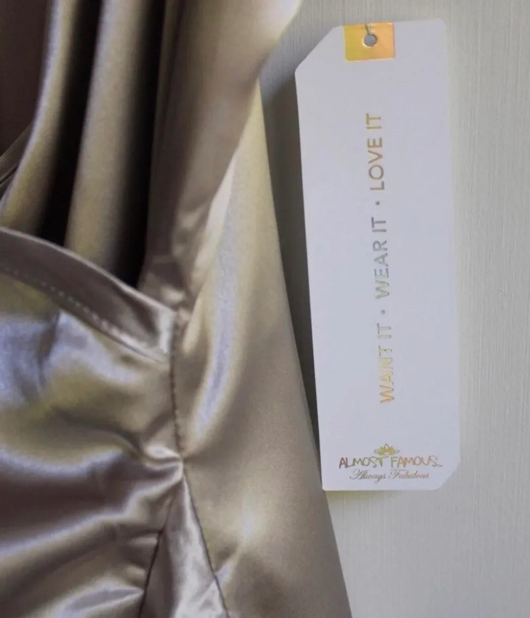 Satin Ruffle Wrap Mini Dress - Image 9