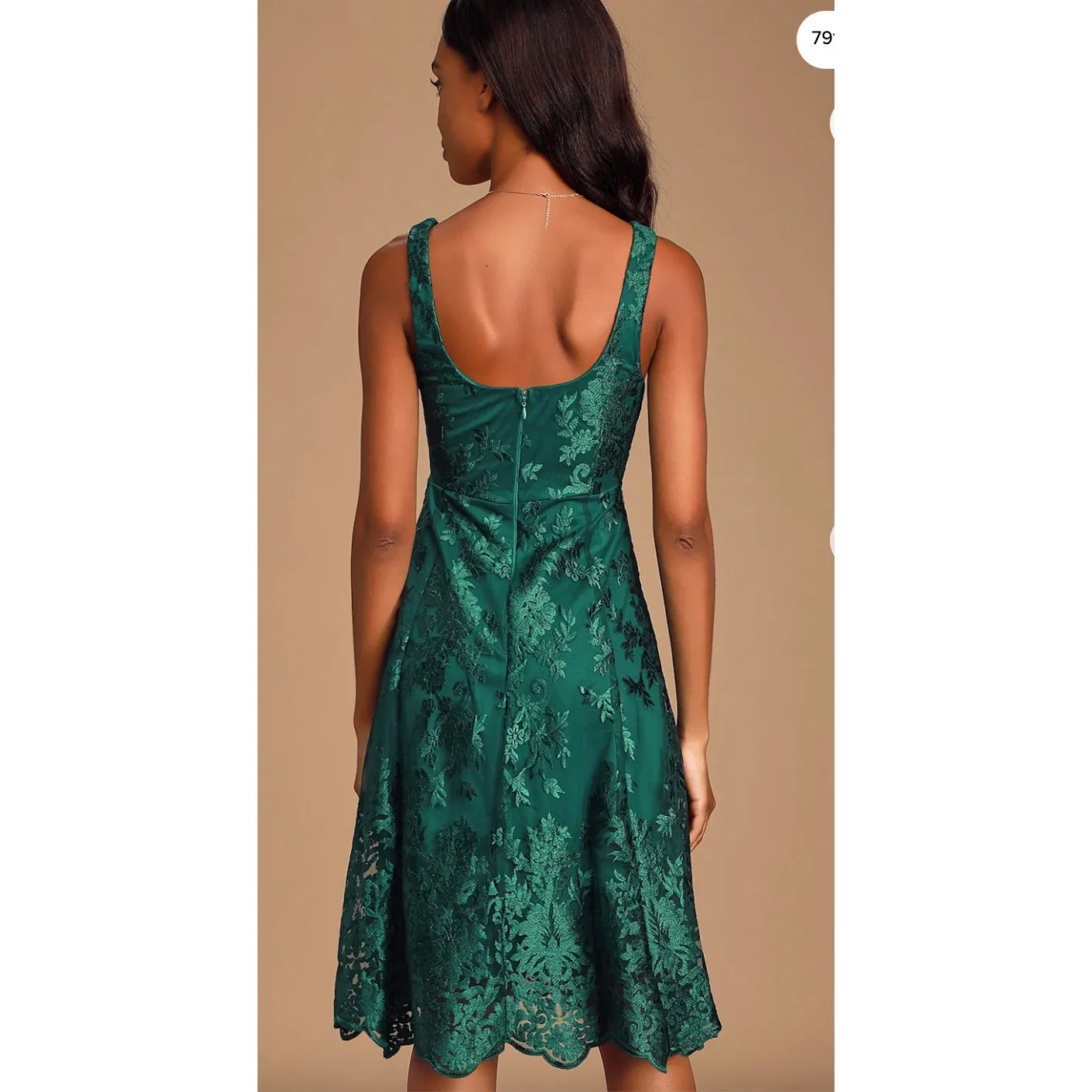 NWT Lulu's Belynn Forest Green Embroidered Sleeveless Midi Dress - Image 2