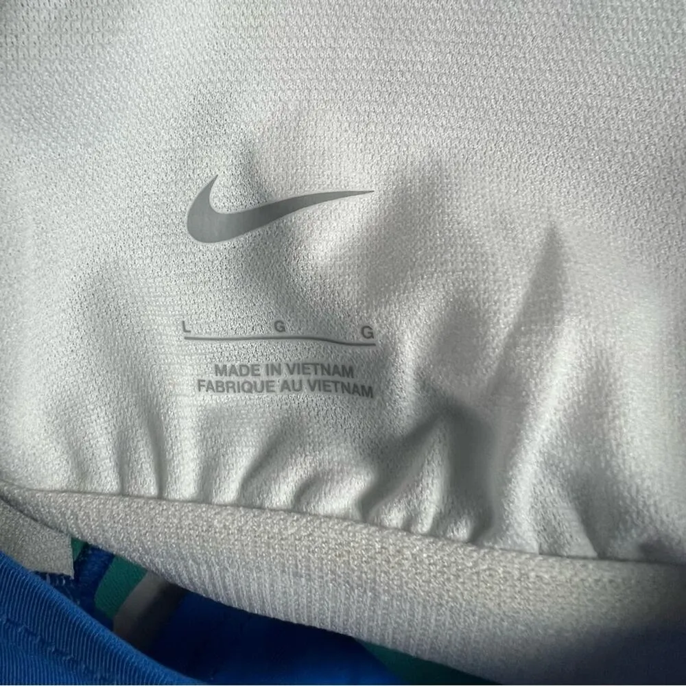 Nike Women's Athletic One Piece Swimsuit Blue and Green Cut Out Back Sz L - Image 10