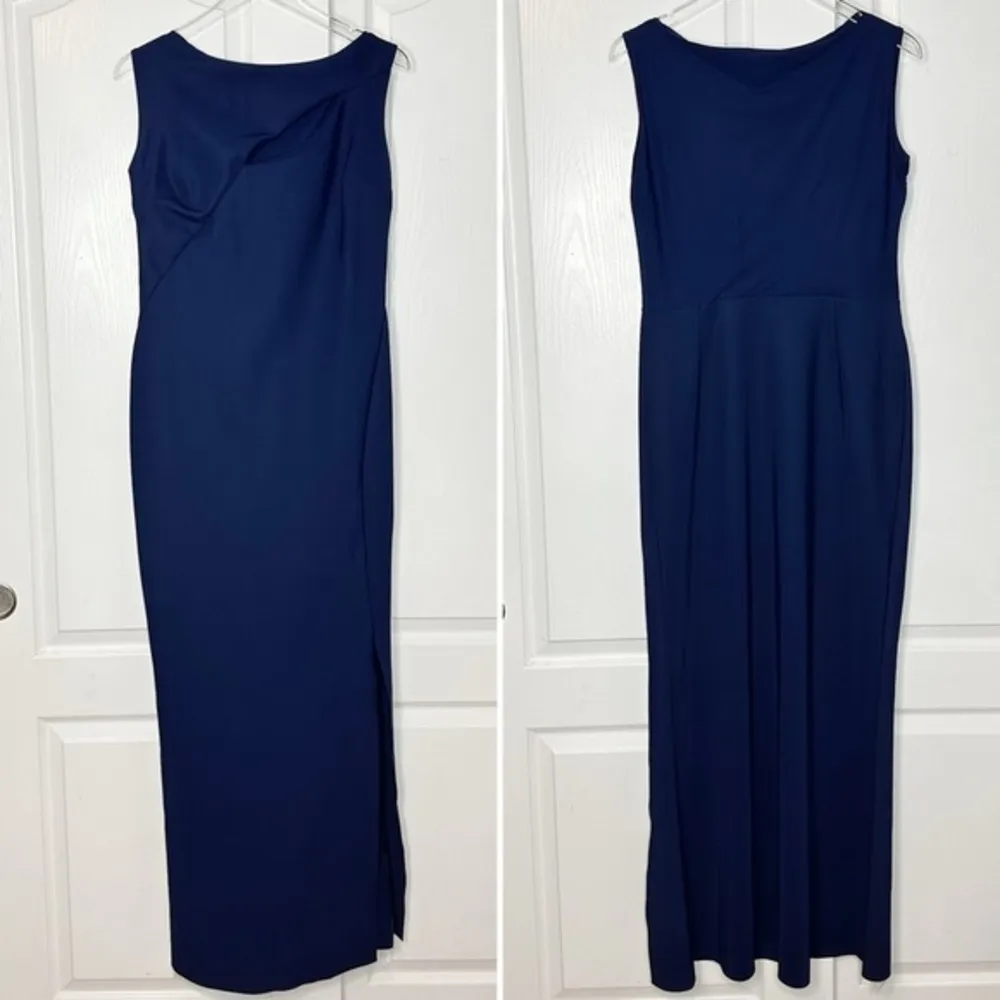 Chiara Boni La Petite Robe Karida Sleeveless Cutout Gown Size‎ XL Navy - Image 4