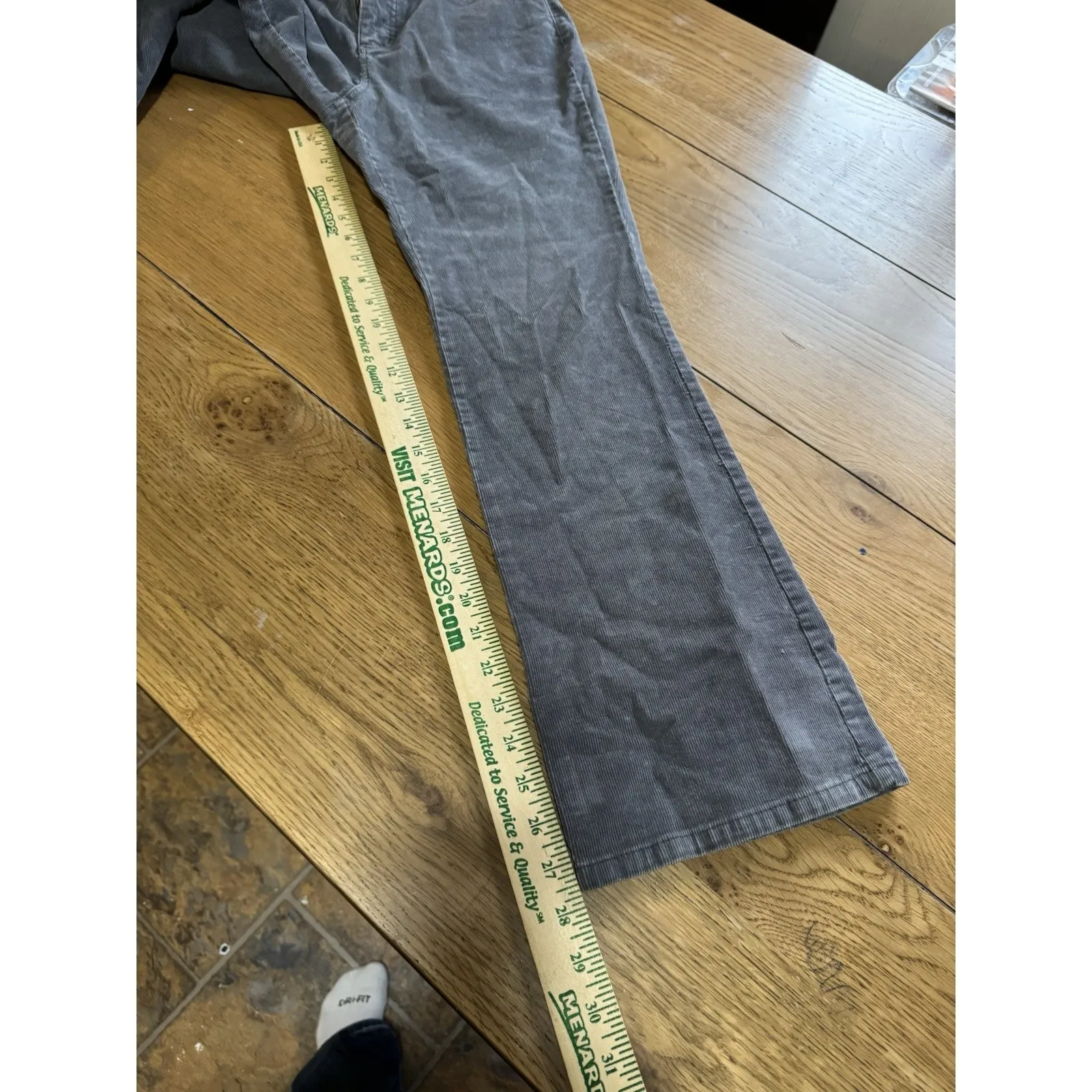 ST JOHNS BAY Womens Size 8p Petite Gray Straight Bootcut Corduroy Pants Casual - Image 6