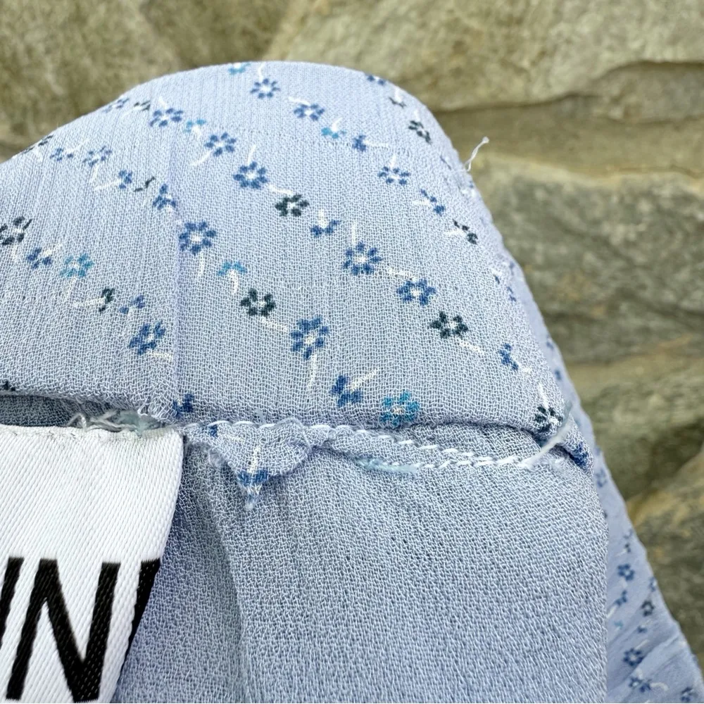 Ganni Blue Ditsy Floral Chiffon Knee Length Skirt - Image 7