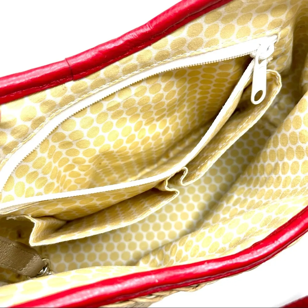 shoulder bag with red leather and signature studded silver accents - Image 15