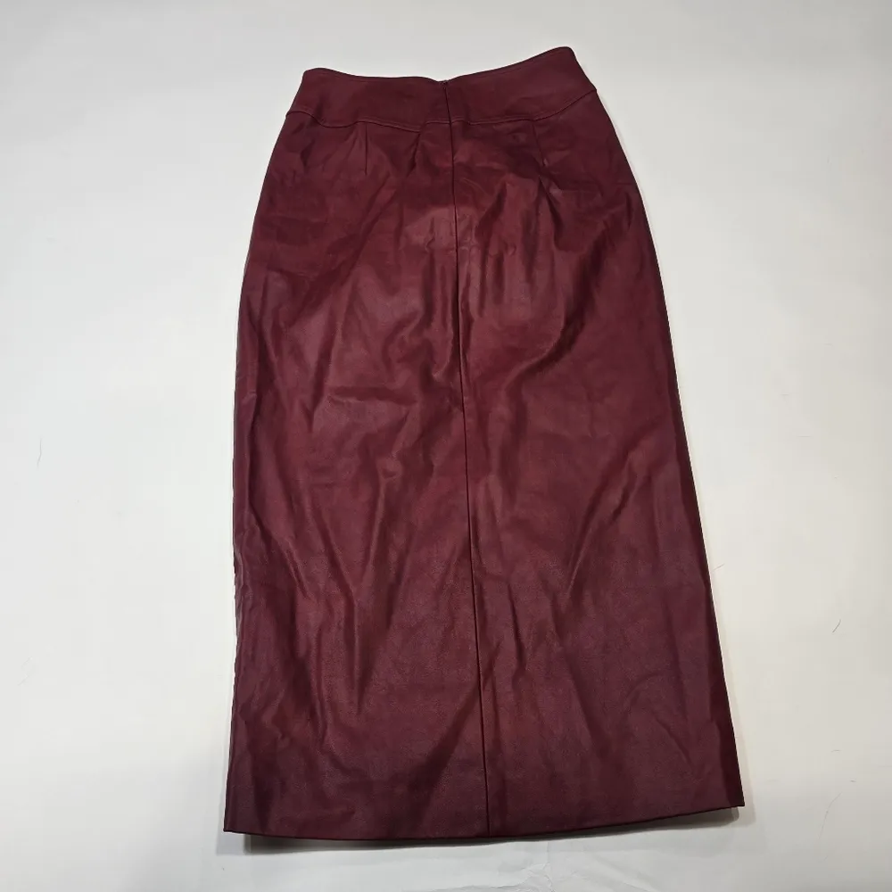 Bardot Dante Faux Leather Midi Skirt in Deep Red - Image 14