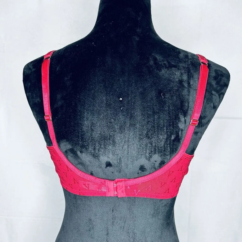 Victoria's Secret Lightly Lined Demi Monogram V Bra Size 36D Pink Underwire - Image 6