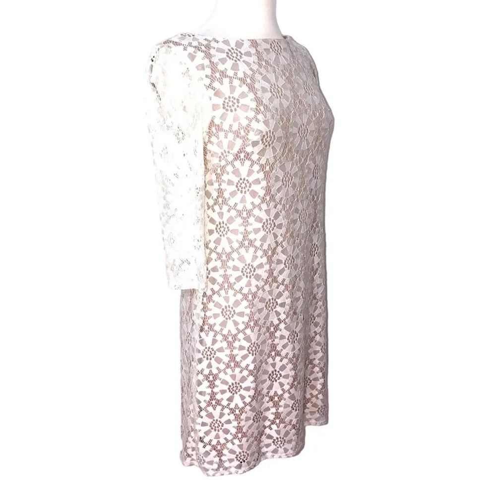 Eliza J Ivory Lace Shift Dress 6 EUC - Image 4