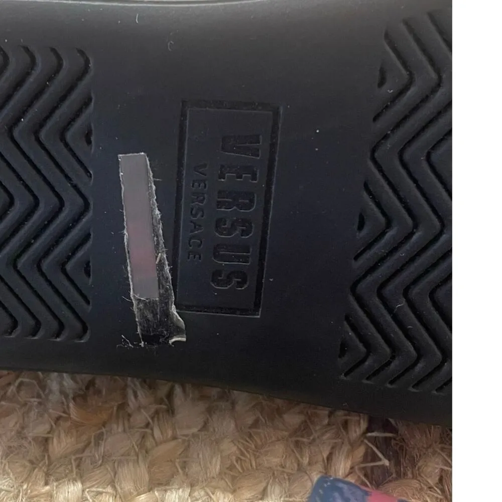 VERSACE VERSUS LEOPARD PRINT WOMEN’S LEATHER PLATFORM 6.5 (37), S100 Black - Image 7