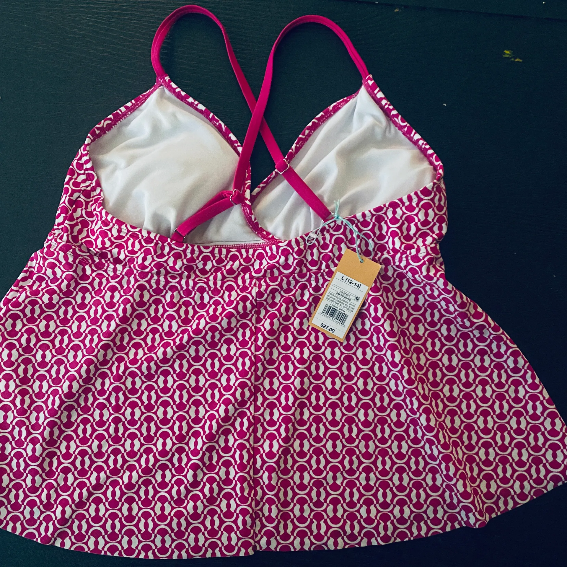 Women's Crossback Tankini Top - ™ Pink - Image 6