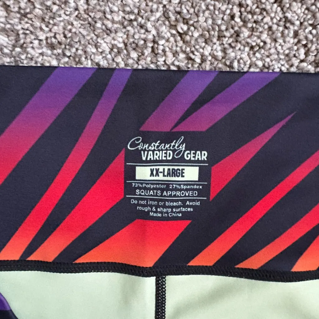 Constantly Varied Gear Shorts Womens Rainbow Stripe Colorful XXL Athletic Black - Image 5