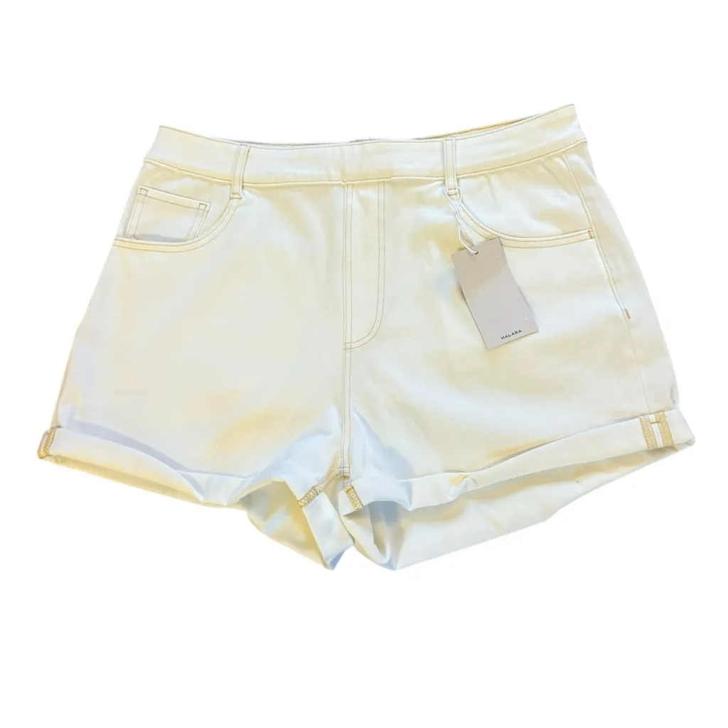 Halara Flex High Waisted Pockets Rolled Hem Denim Casual Shorts Womens XL New - Image 2