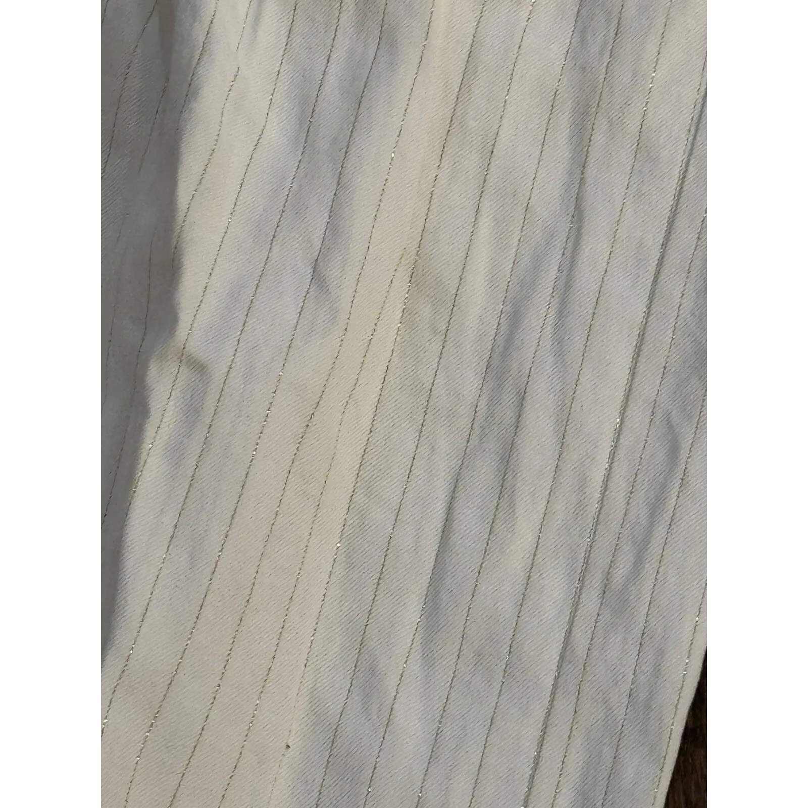 All Saints Payton Wide Leg Linen Blend Pants Metallic Stripe Size 2 - Image 7