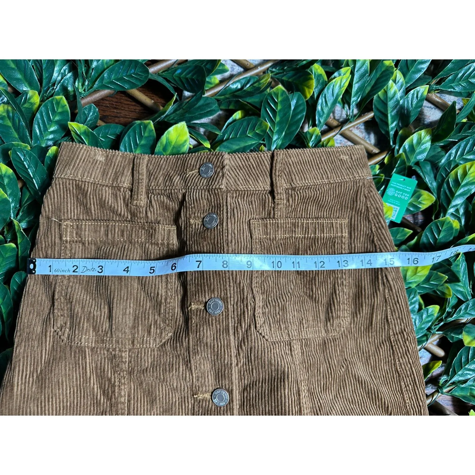 Gap Denim Brown Corderoy Mini Skirt Size 00 NWT - Image 5