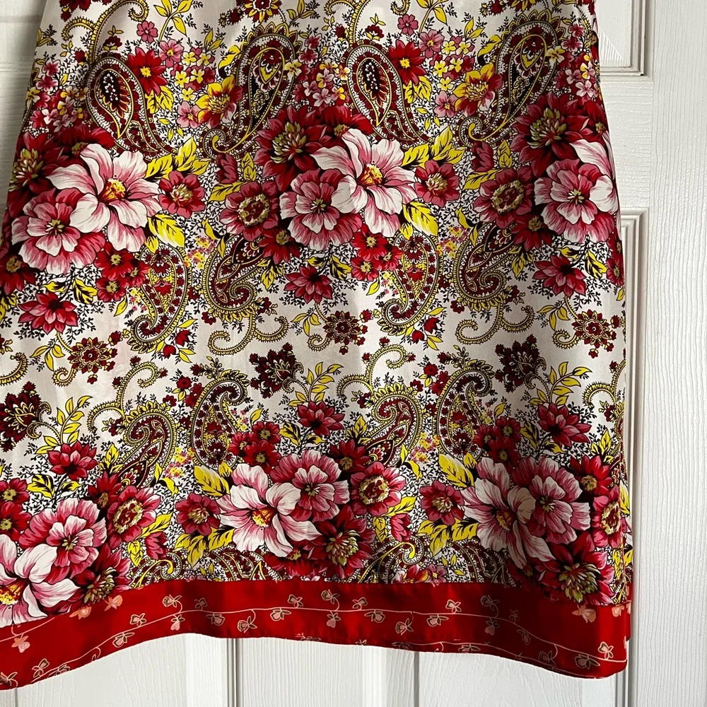Deadstock Old Navy Vintage 2005 y2k Silk Bandana Floral Paisley Skirt size 4 - Image 2