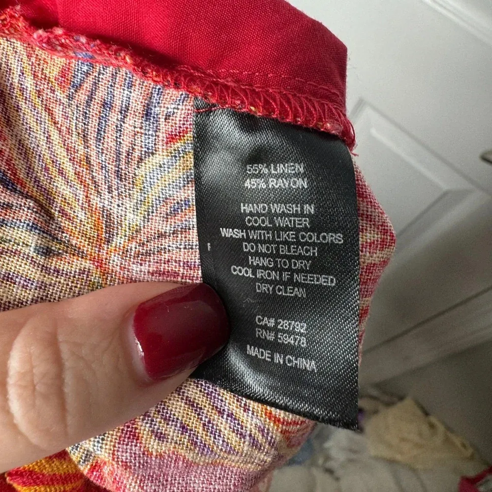 HOUSE OF HARLOW 1960 Tropical Floral Backless Tank And Shorts Set Linen Blend M Orange Size M - Image 5