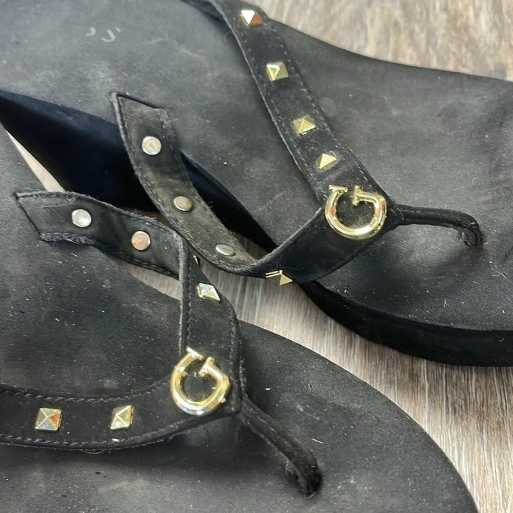 Guess Black Studded Platform Sandals Size 7.5-8 - Image 6