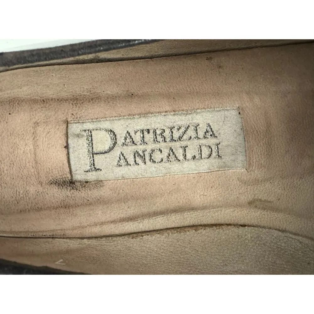 Vintage 80’s PATRIZIA PANCALDI Black & Gold Soft Leather Loafer Two Tone size 7 - Image 11