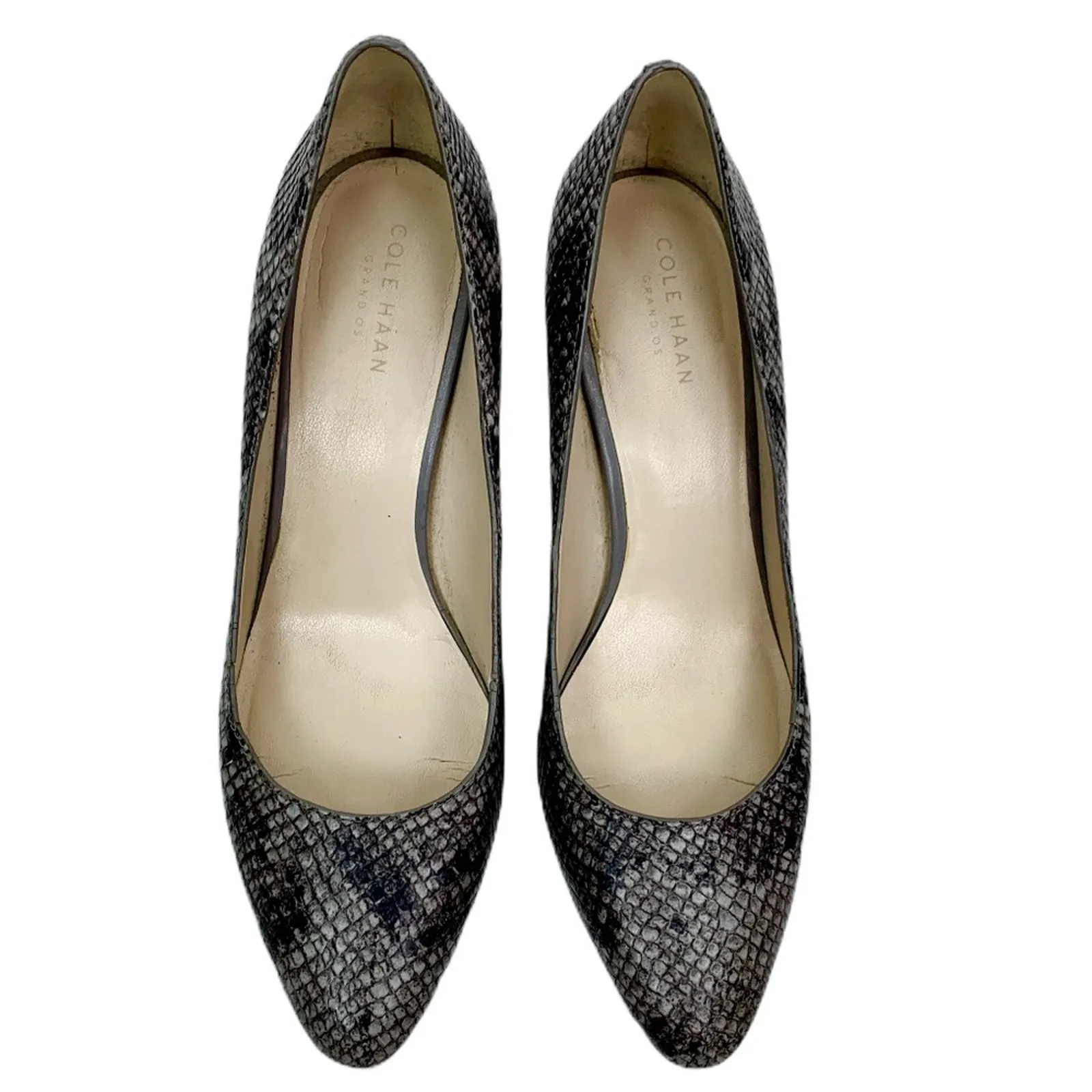 Cole Haan Grandos Women's 3 1/2 " Classic Almond Toe Pump Heels Snakeskin Size 8 - Image 5
