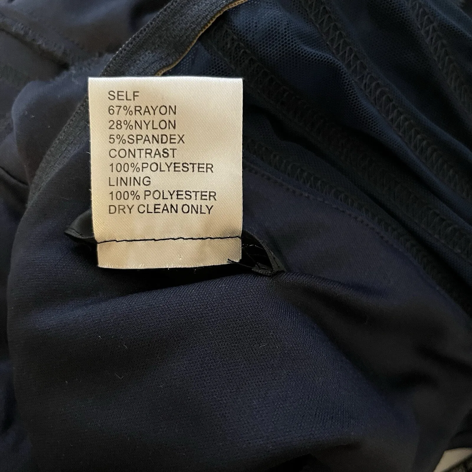 TADASHI SHOJI Dress Sz M Navy Blue Bandage, Illusion Boat Neck, Event, Cocktail‎ - Image 6