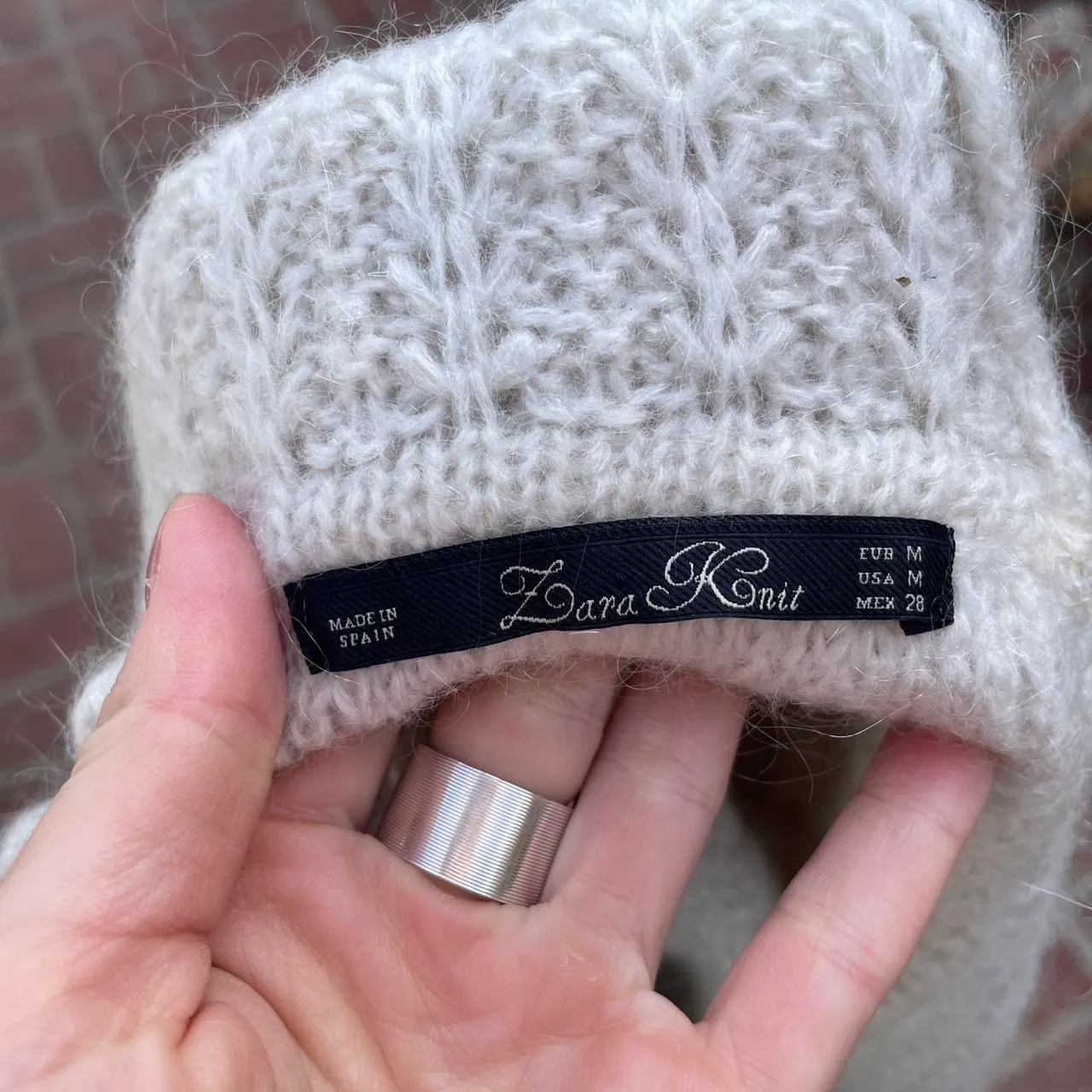 knit cream oversized tunic turtleneck sz M - Image 4