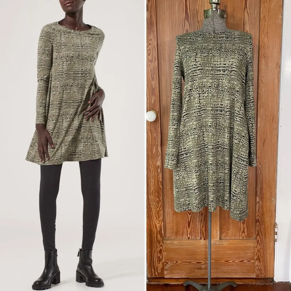 Pact Revival Organic Cotton Long Sleeve Sustainable Swing Dress - Image 12