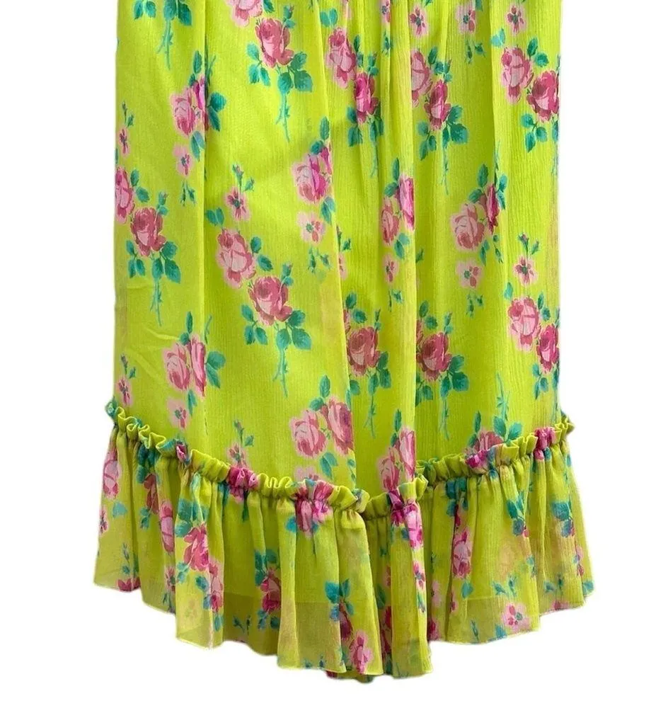 Collection Runway Silk Floral Ruffle Mini Babydoll Dress 6 - Image 4