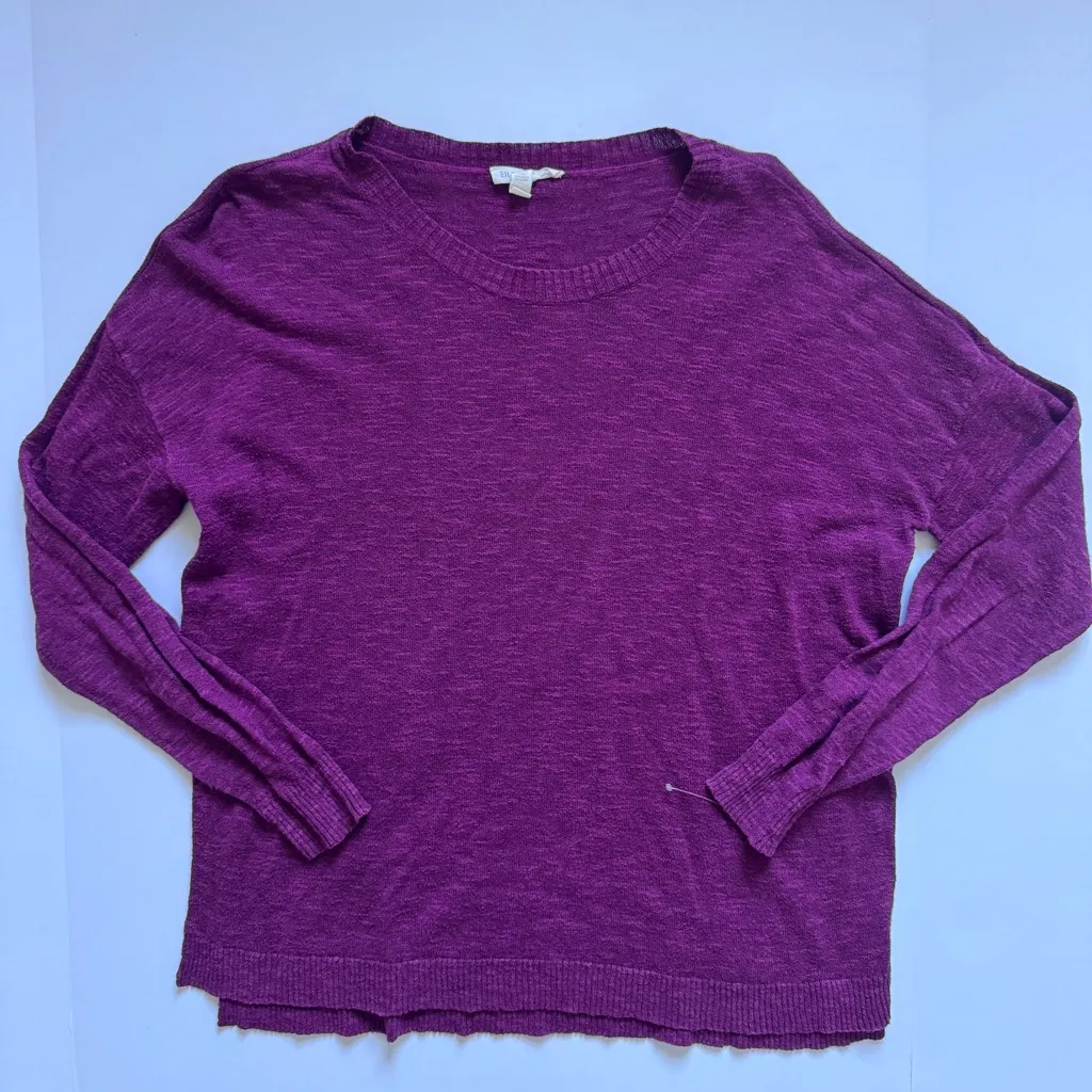 Eileen Fisher Purple Organic Linen & Cotton Jewel Neck Size Small NWOT - Image 2