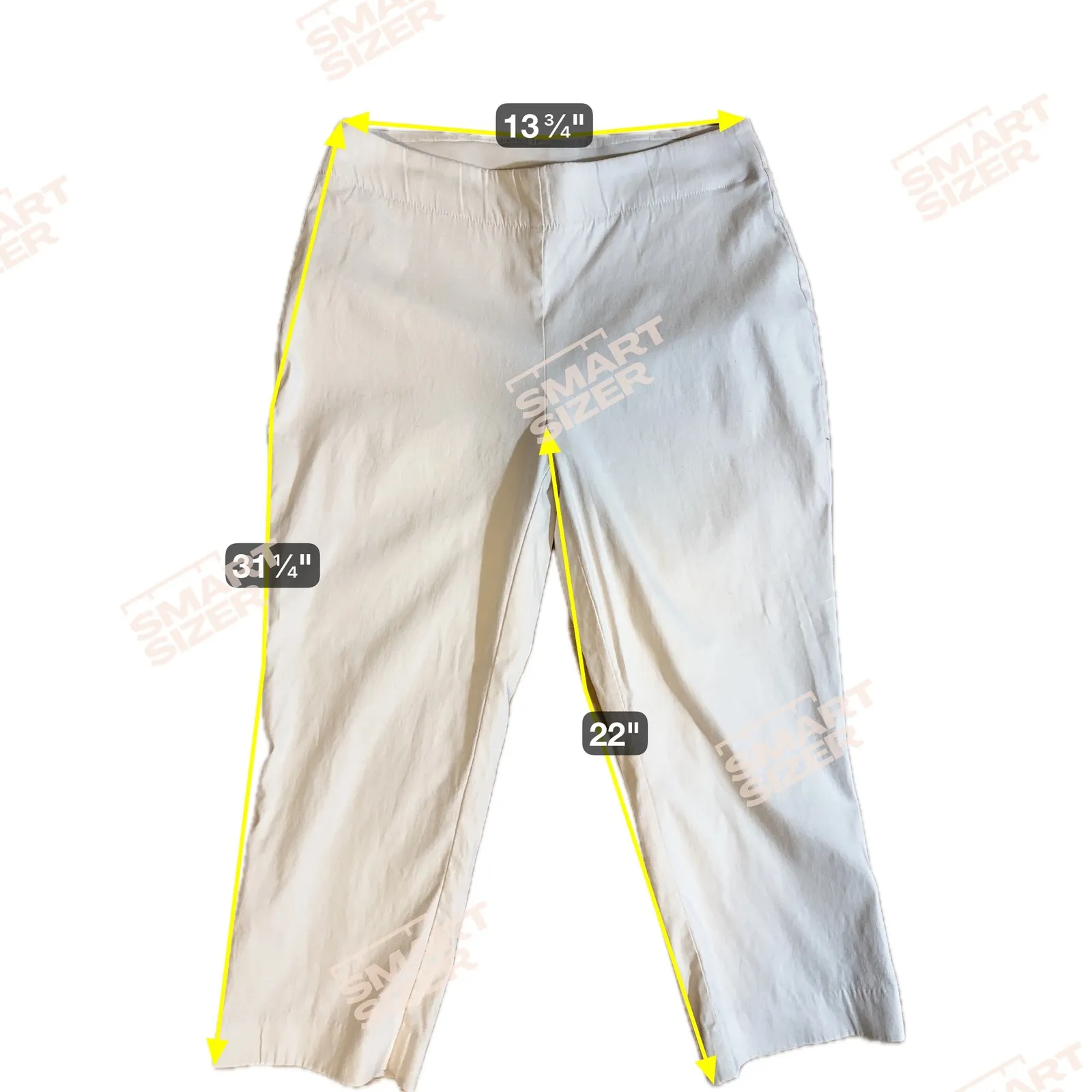 Chicos White XS 00 Straight Leg Cropped Capri Pull On Stretch Pants - Image 10