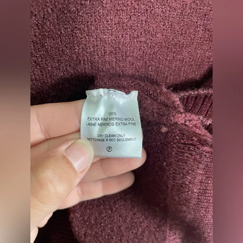 Robert Barakett Maroon Crew Neck Bertona Merino Wool Sweater Classic Knit Sz 2XL Red - Image 4
