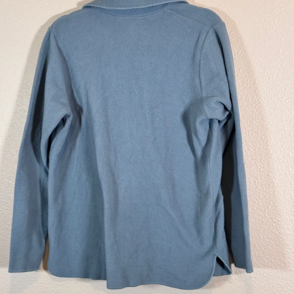 LL Bean Teal Blue Fleece Chore Coat Jacket Womens M Fall Casual Workout Barncoat Size M - Image 2