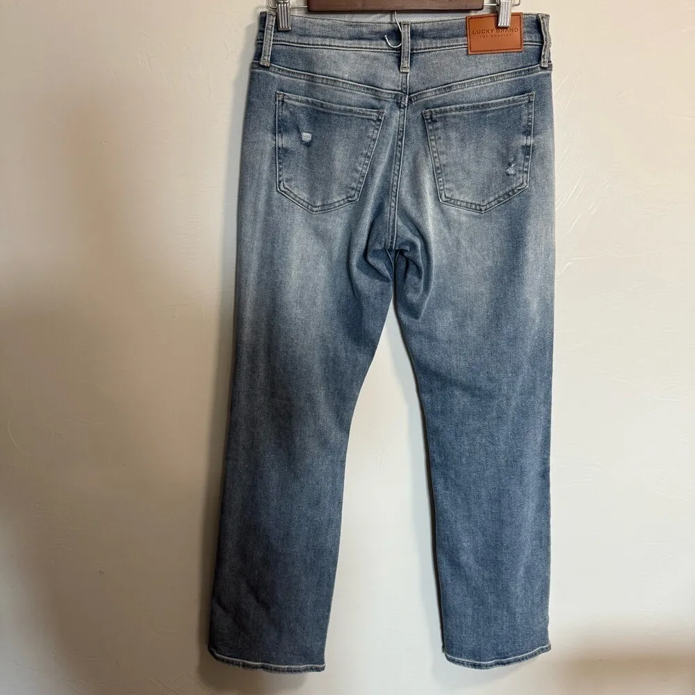 Lucky Brand Women's Easy Rider Mid-Rise Bootcut Medium‎ Wash Distress 6/28x32 - Image 5