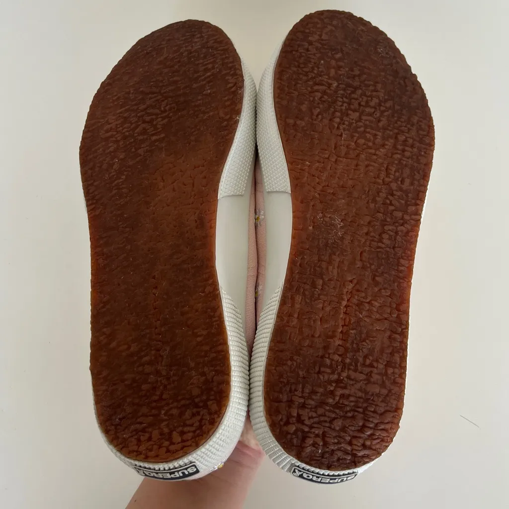 Superga Sneakers Pink with White Embroidered Daisies Women's Size 8 EU 39 - Image 8