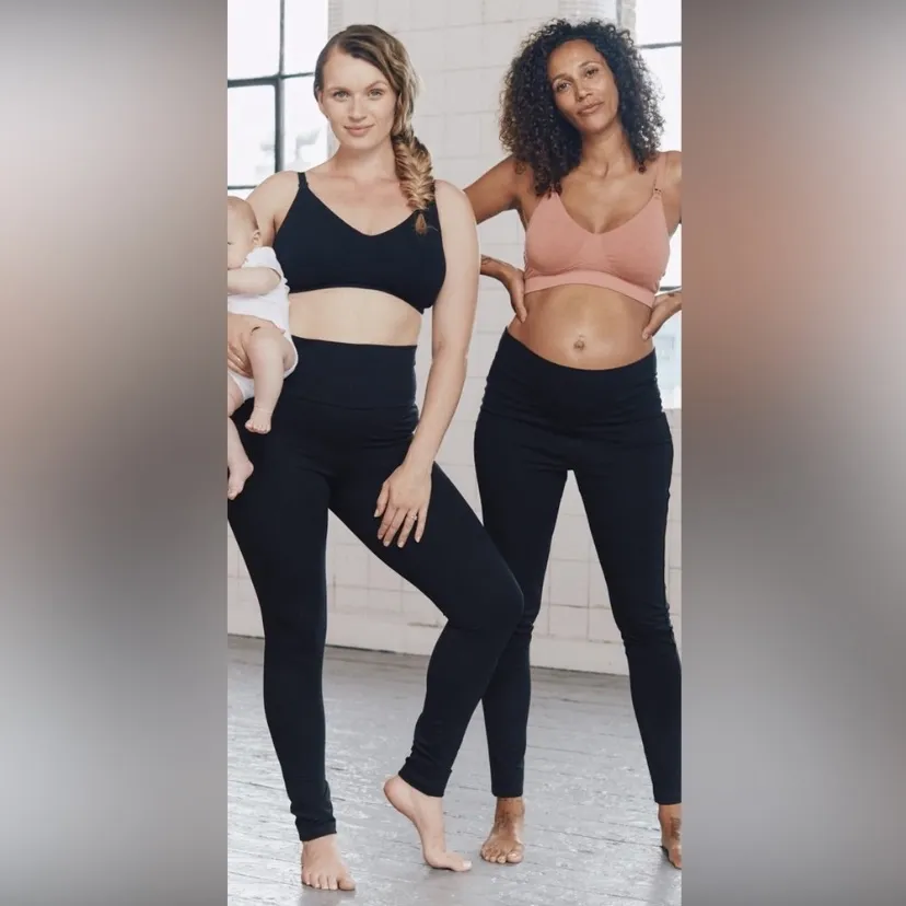 Seraphine maternity black leggings mid rise/under - Image 6