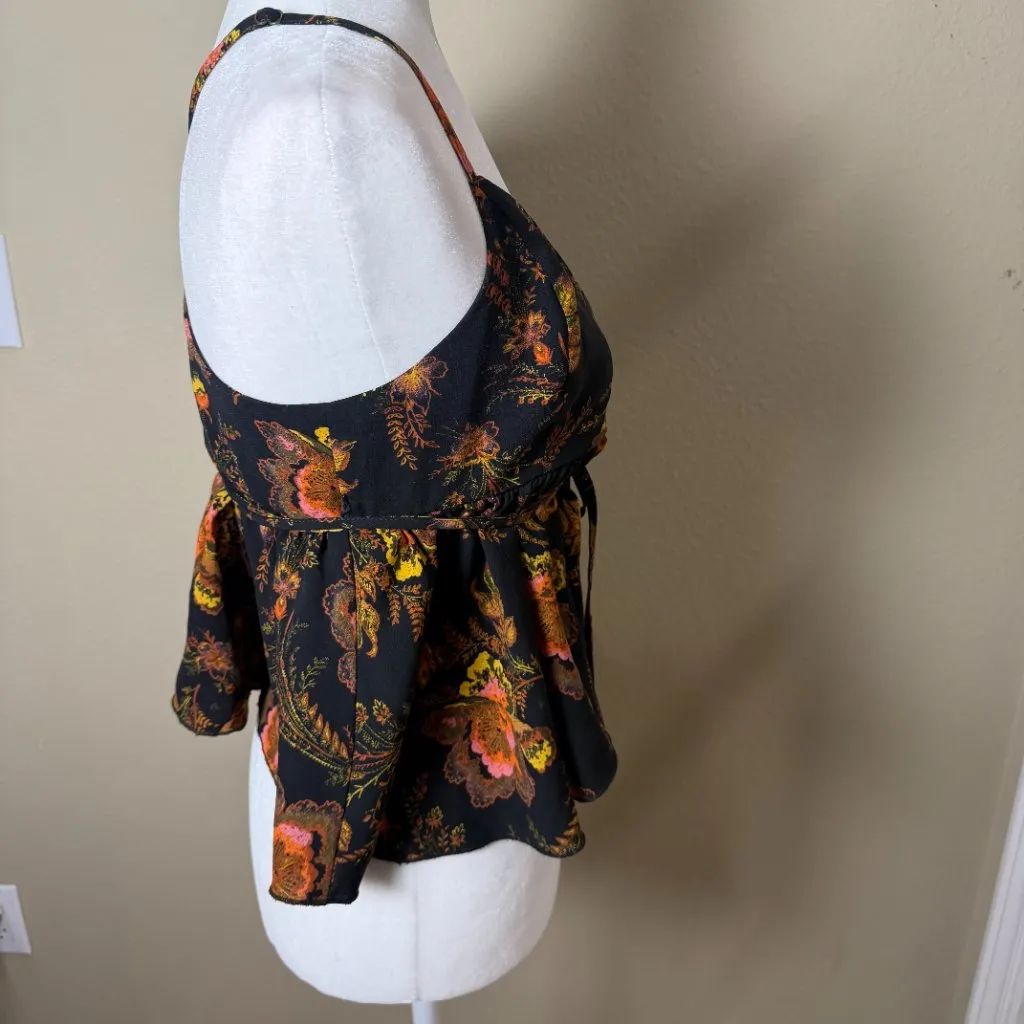 URBAN OUTFITTERS Wrap Front Tank Top Blouse Top Shirt Size Small Floral - Image 7