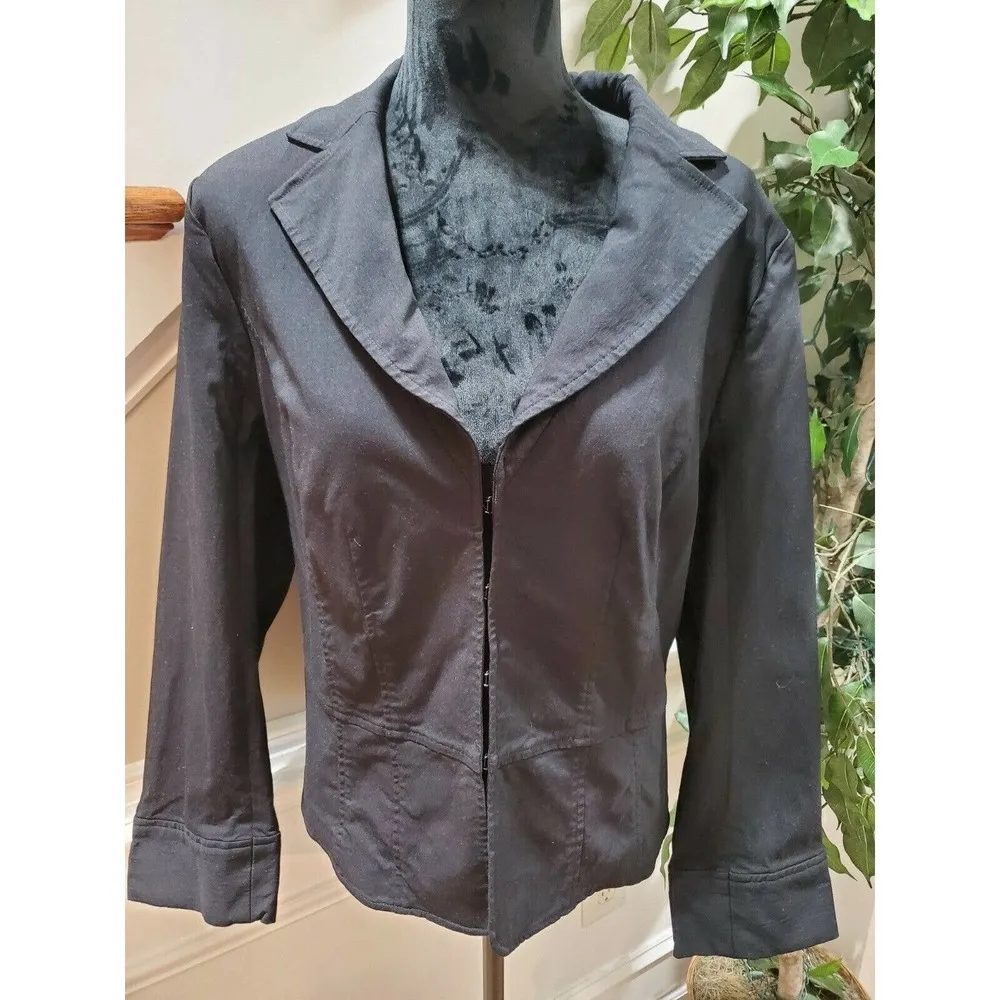 Lanebryant Women's Solid Black Rayon Long Sleeve Fitted Casual Blazer Size 20 - Image 3