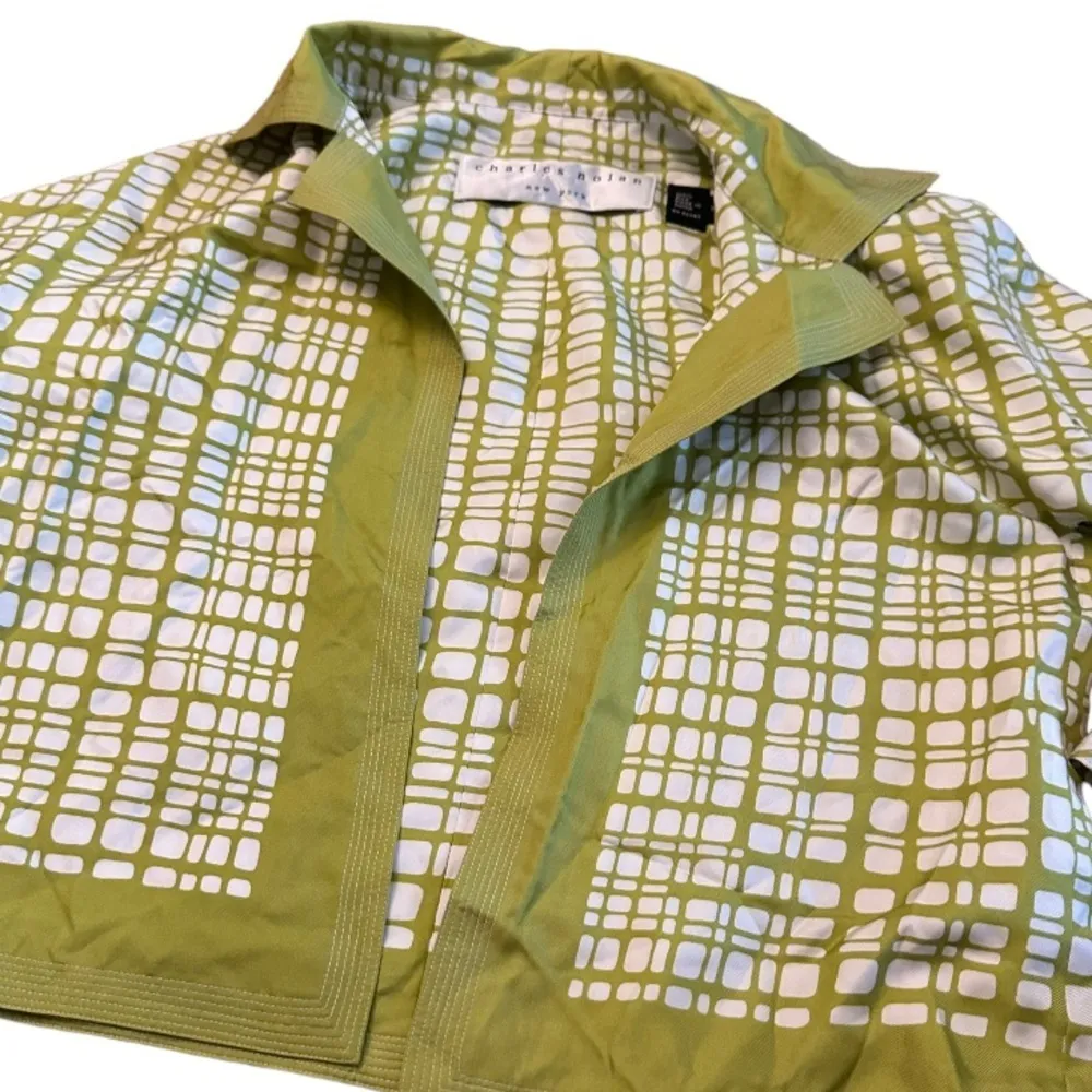 Charles Nolan Blazer Jacket Silk Green L Size XS - Image 2