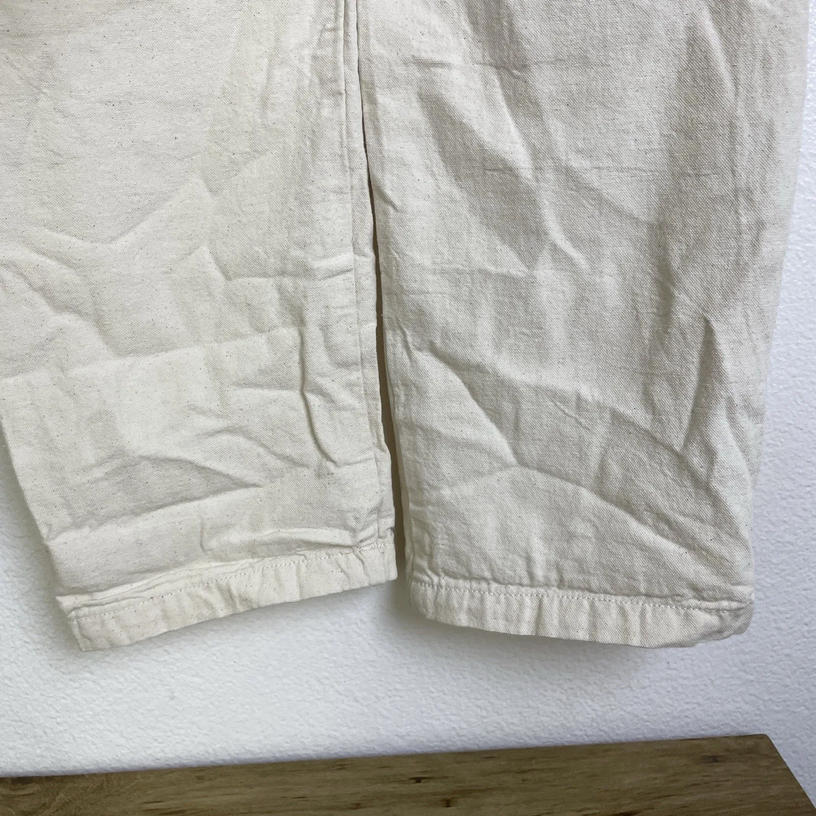 Dr Collectors Pants Large Ivory Crop Lace Up Back Button Nautical Cotton 36x26 - Image 10