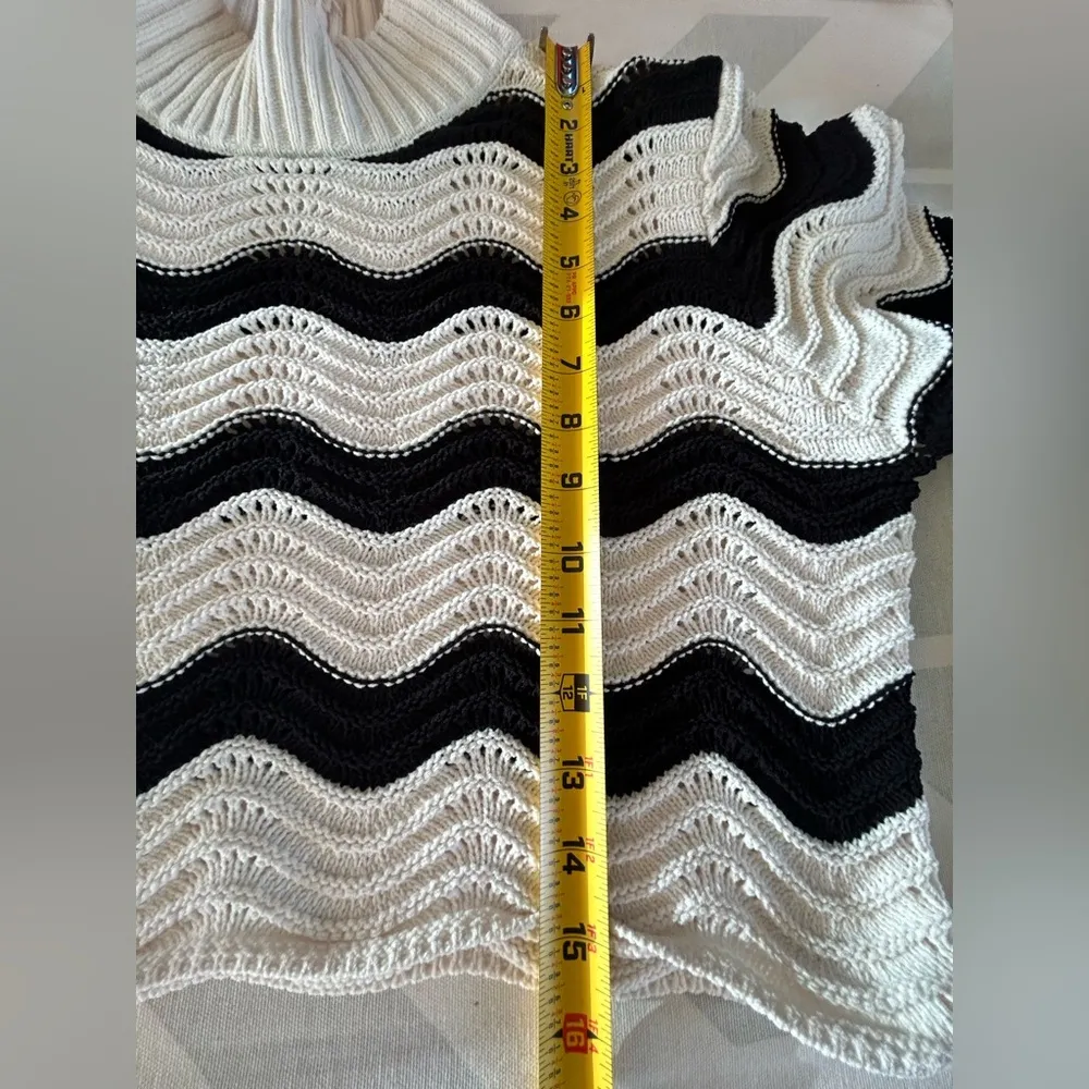 Zara Black and White Cowl Neck Sweater - Image 9