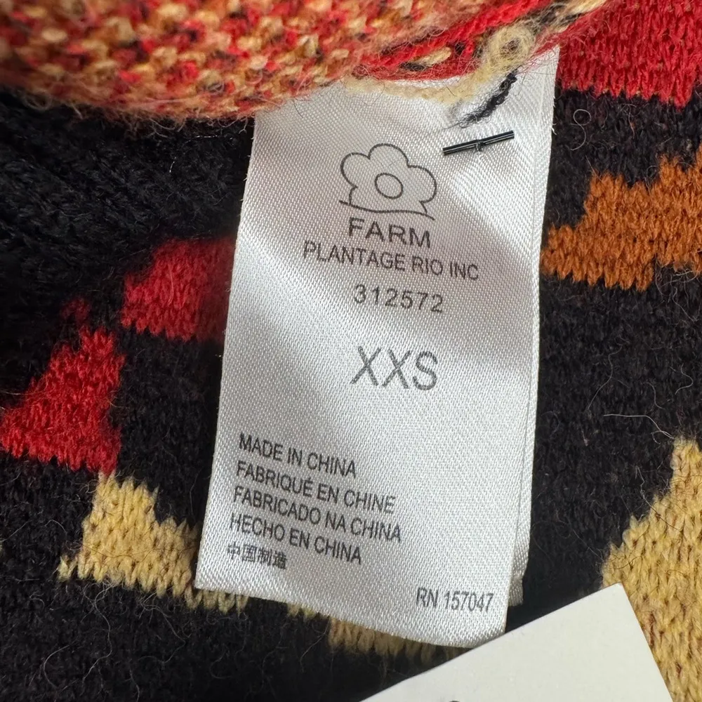 Farm Rio Geometric Patterned Cardigan Sweater - Black, Red, Brown - Image 11