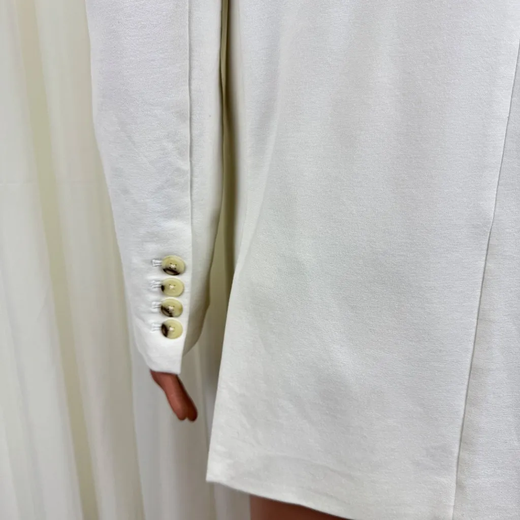 Women's Something Navy Danielle Double Breasted Blazer Career Size Medium White - Image 11