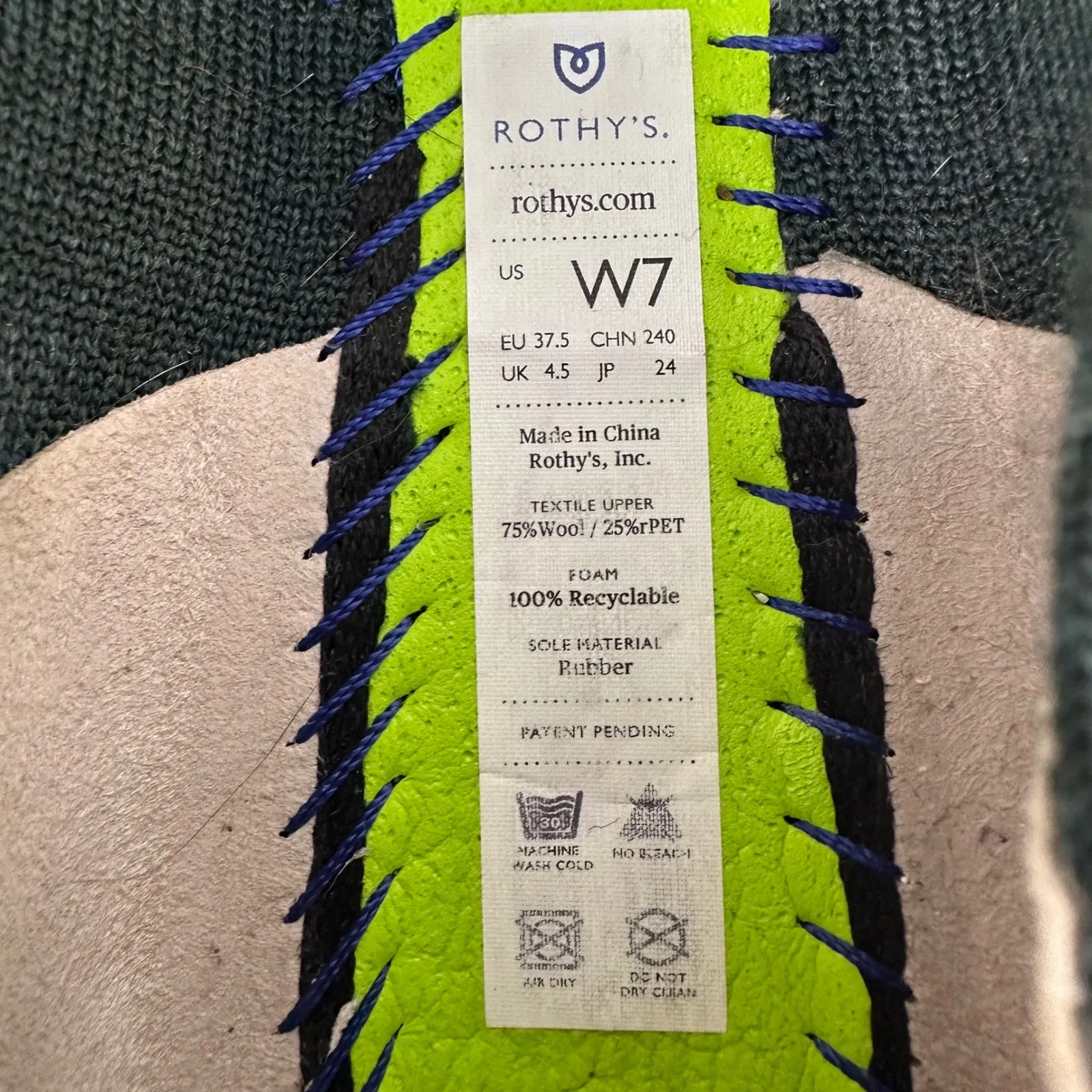 Rothy's The Flat Slip On Flats Forest Green 6.5 - Image 7