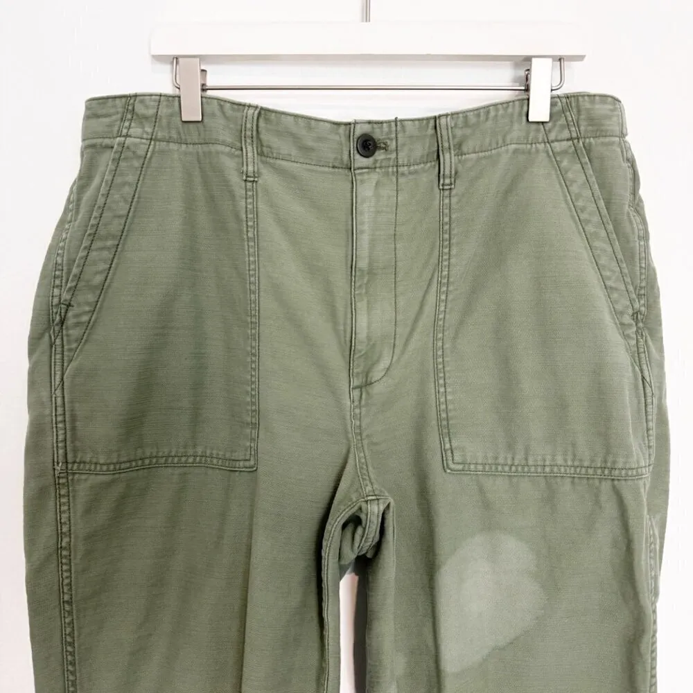 Madewell Griff‎ High Rise Utility Pants Tapered Leg Flawed in Green Plus Size 32 - Image 5