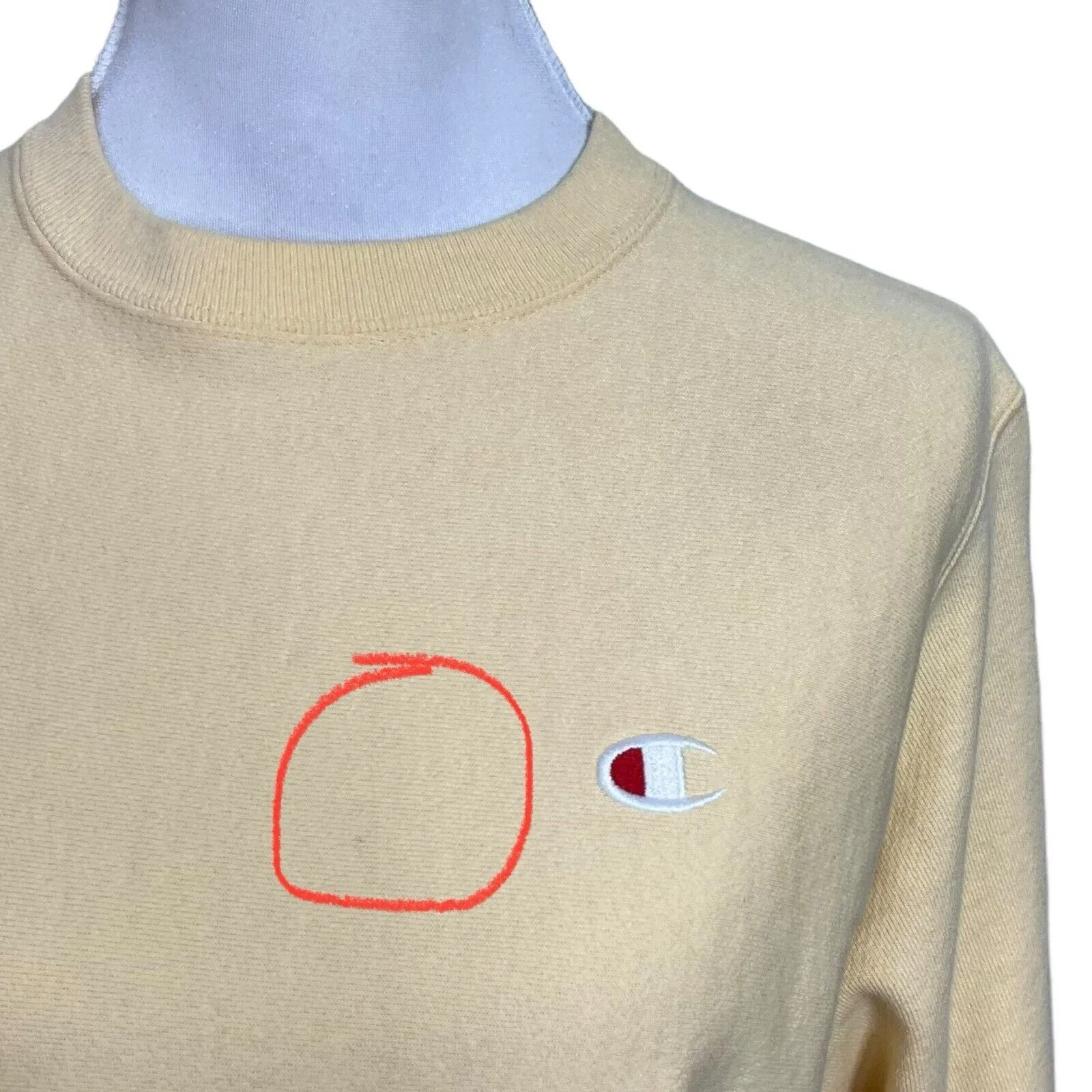 Champion Reverse Weave Yellow Sweatshirt Women’s Size XS Crew Pullover Logo - Image 7