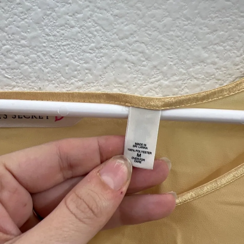 Victorias Secret Yellow Sheer Blouse With Keyhole Accent & Button Details - Image 4