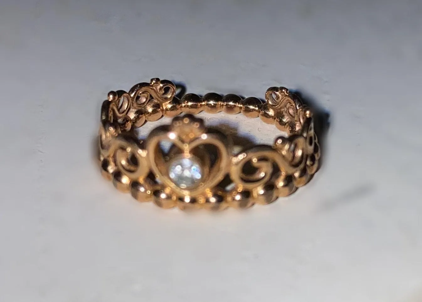 Pandora Rose Gold Princess Ring - Image 2