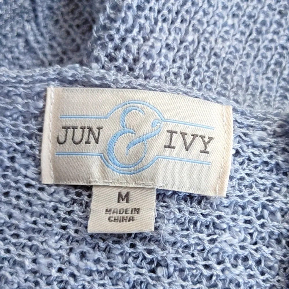 Jun & Ivy Francescas Wrap Knot Sweater Blue Size M - Image 3